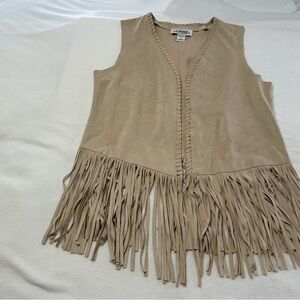 Tan Fringe Vest
